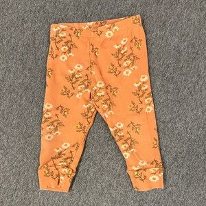 Kate Quinn Orange Floral Kids Leggings